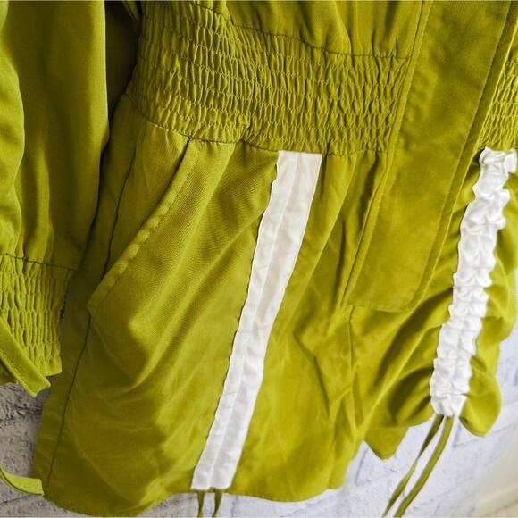 AKIRA The Truth Chartreuse Ruched Utility Romper NWT Small - Picture 6 of 16